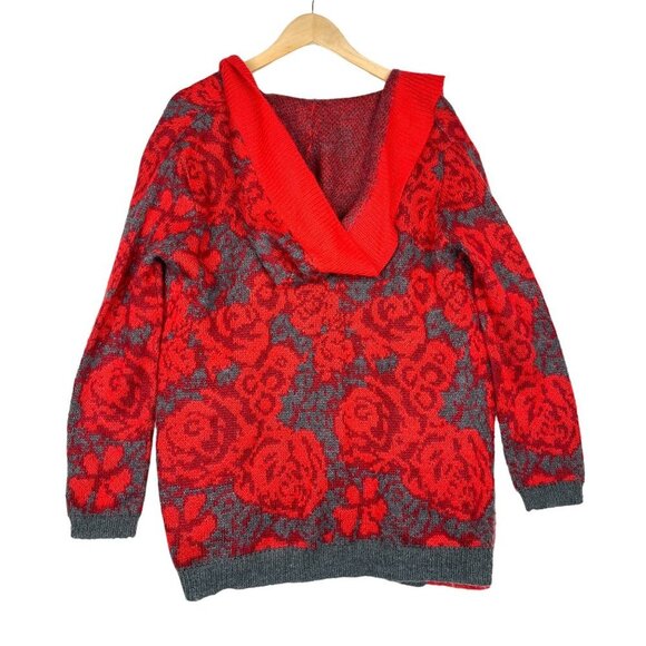 Anthropologie Sparrow Floral Mohair blend hooded cardigan size M - Picture 3 of 9